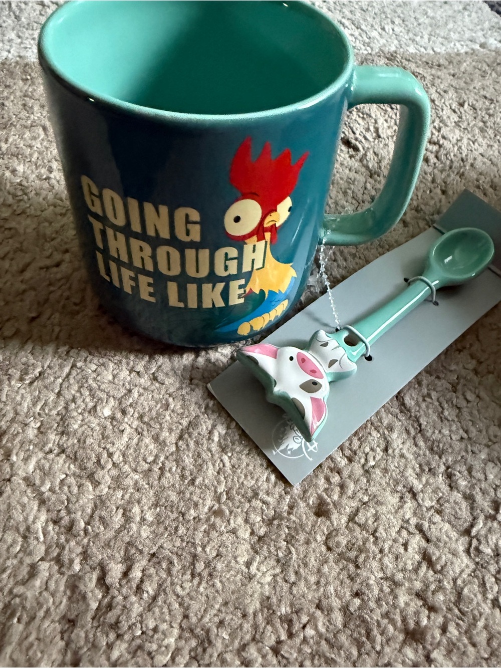 Disney Parks Heihei and Pua Coffee Mug with Spoon Set – Moana New With Tag